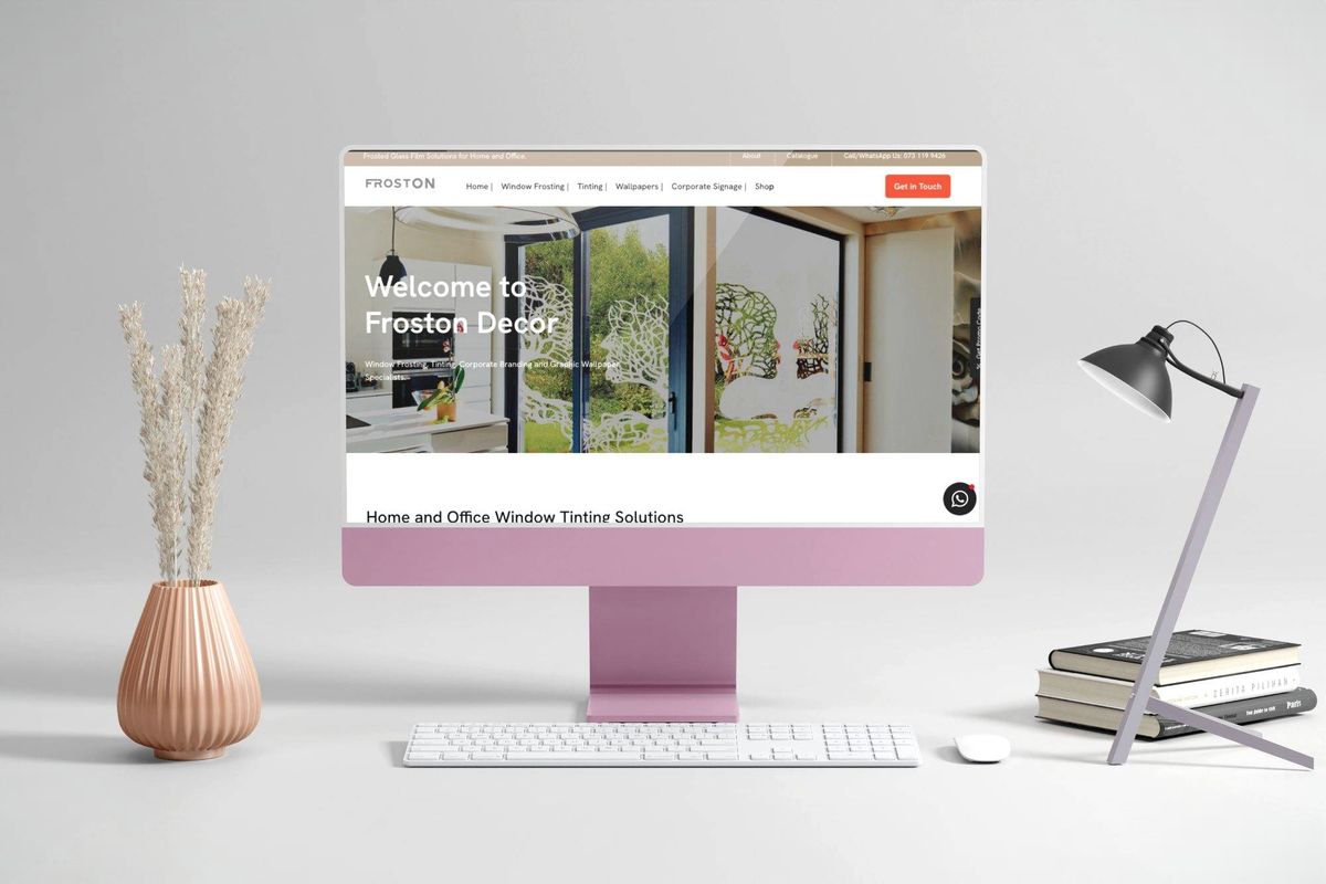 Froston Decor website shown on a desktop monitor